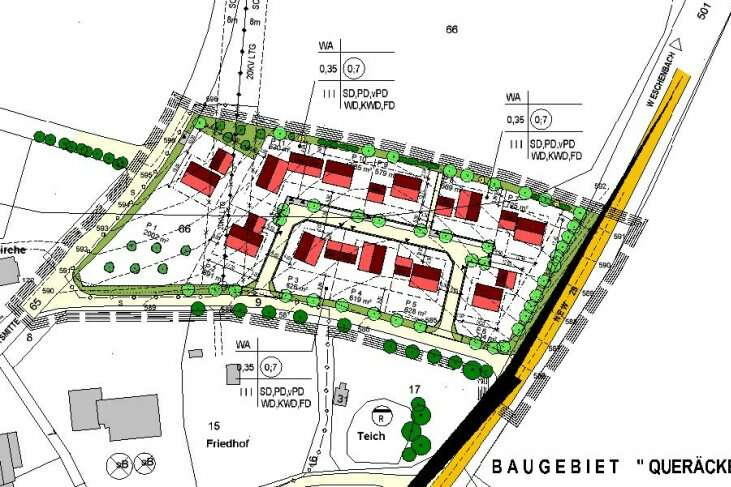 Auszug B-Plan Baugebiet "Queräcker"